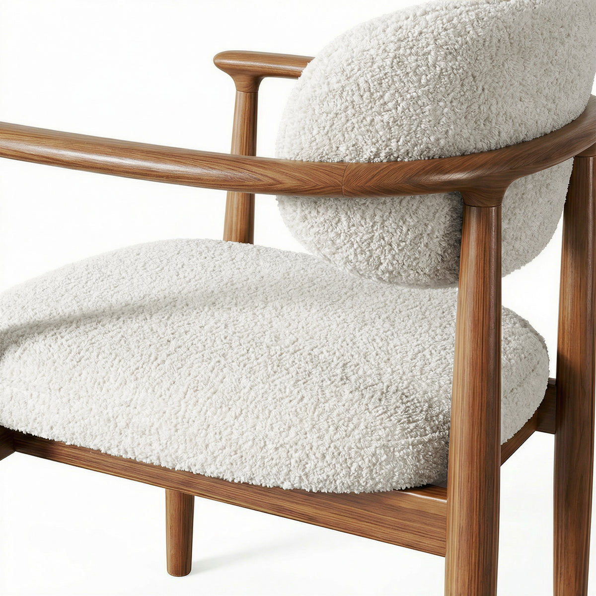 【LAS VEGAS MARKET EXHIBIT】 Walnut Wood Dining Armchair – Upholstered in Leather or Lambswool
