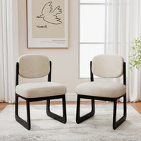Minimalist Linen Fabric Dining Chair Set – Solid Wood Frame, 2-Pack / 4-Pack Optional