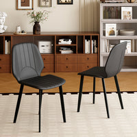 Modern Vertical Stitch PU Upholstered Dining Chair Set – 2 Color Options, 2-Pack / 4-Pack Available