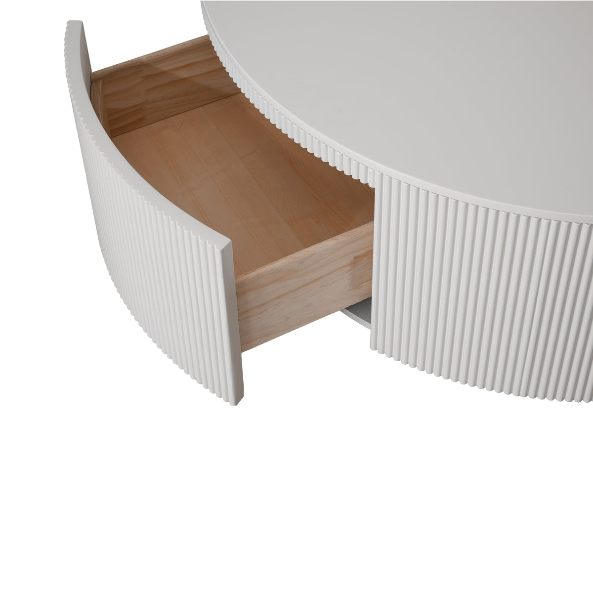 Minimalist Ribbed Round Coffee Table
