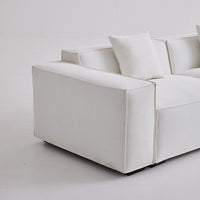 Sherpa Sofa Loveseat-Beige Fabric, Freely Assemblable for Living Room & Leisure Area