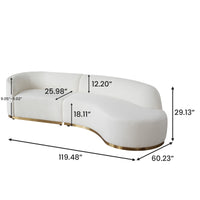 Contemporary Curved Couch in Sherpa Cover
