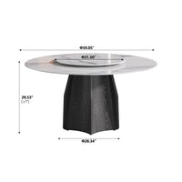 2 Sizes, 3 Tabletop Colors & 2 Leg Colors Round Dining Table – Optional Rotating Lazy Susan