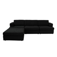 Modular L-Shaped Boucle Sectional Sofa, 2 Color Options, Freely Reconfigurable Fabric Couch with Chaise Lounge