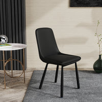 Modern Curved PU Leather Upholstered Dining Chair Set – 2 Color Options, 2-Pack Per Box