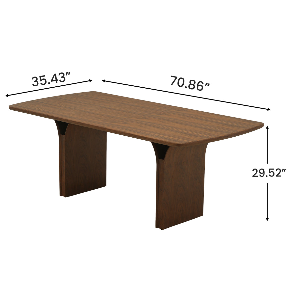 Light Luxury Modern Style Arched Table Legs Light Wood Dining Table