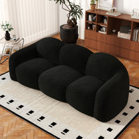 Double Armrest Cloud Sofa, Compressed Pure Sponge Teddy Velvet Couch, 4 Color Options Plush Upholstered Sofa for Living Room