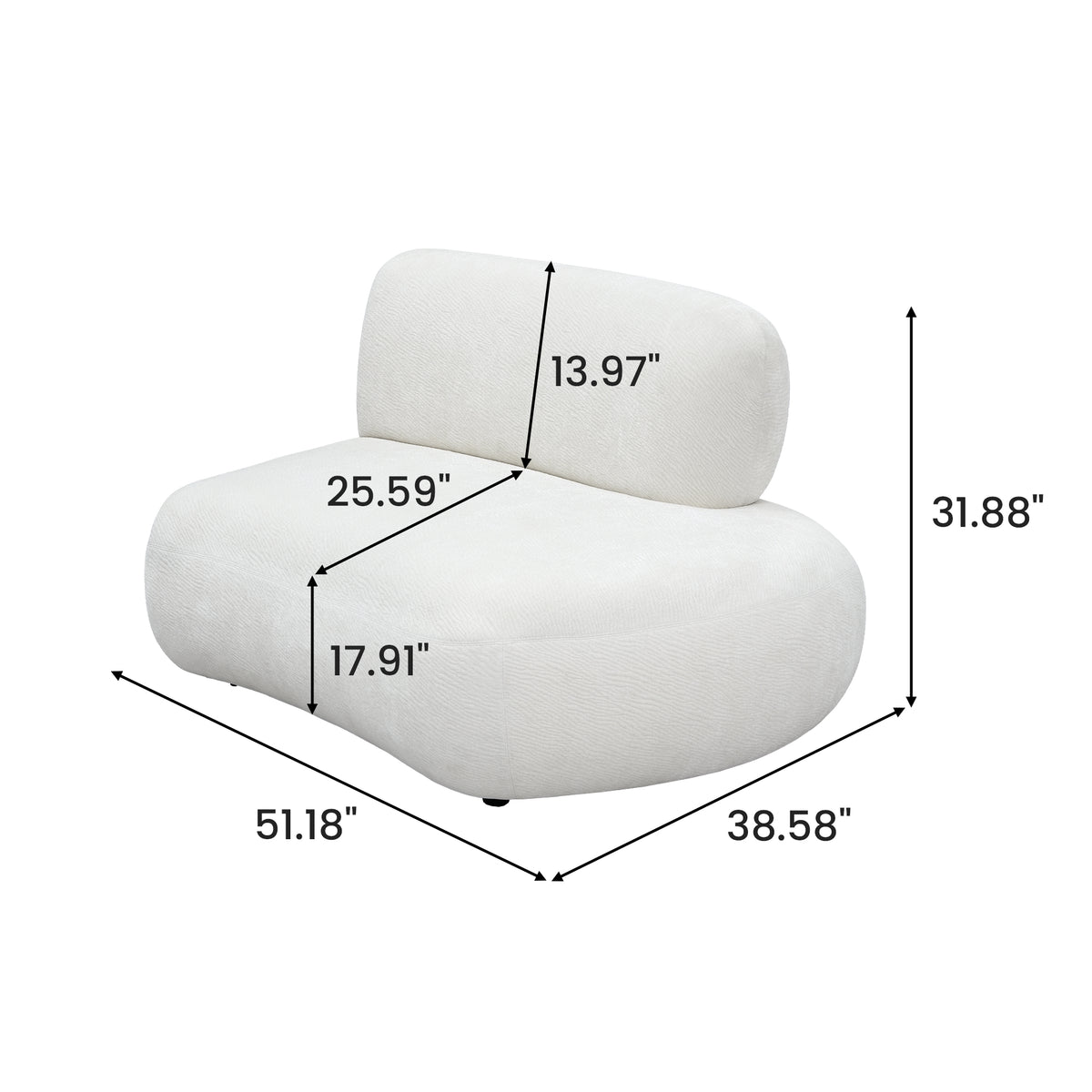 Curved Modular Sofa with Textured Fabric – Modern Minimalist Sectional