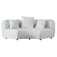 Spacious Sherpa Curved Couch