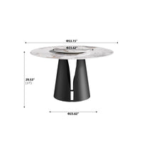 2 Sizes Round Pandora-Color Dining Table – Optional Rotating Lazy Susan, Black Pedestal Base