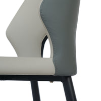 Modern Contrast Color Hollow Back Dining Chair Set of 2