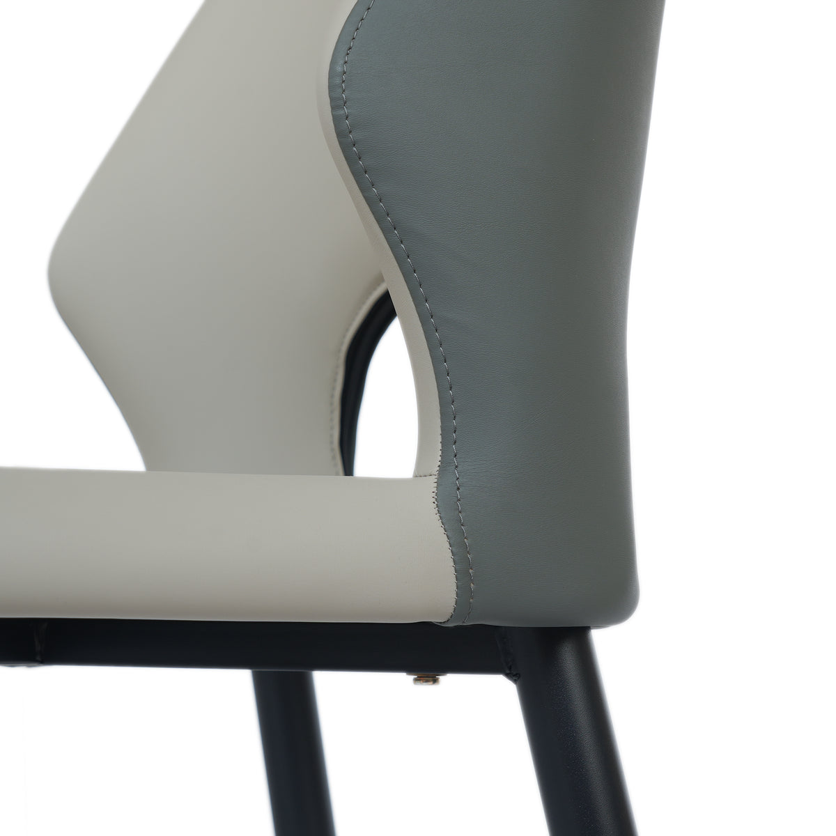 Modern Contrast Color Hollow Back Dining Chair Set of 2