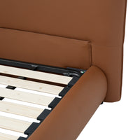 Modern Queen And King Size Leather Bed with Wood Frame