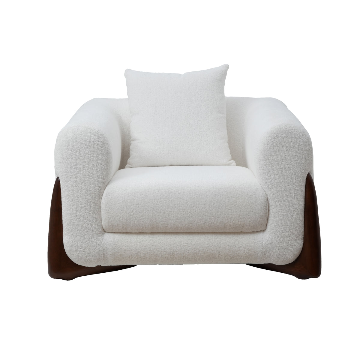 Artistic Sherpa Couch Sofa with Solid Wood Legs
