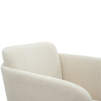 Rotatable Upholstered Dining Chair – Beige, Modern Accent Chair with Flared Pedestal Base
