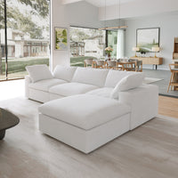Enlarge the Product Image Button Sky Cloud Sectional Sofa | Washable Cover 120-Inch Linen L-Shaped Sectionals 4-Seaters