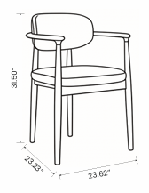【LAS VEGAS MARKET EXHIBIT】 Walnut Wood Dining Armchair – Upholstered in Leather or Lambswool