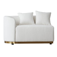 Contemporary Curved Couch in Sherpa Cover