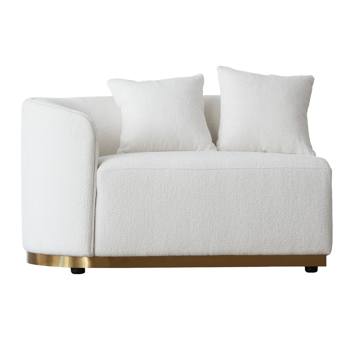 Contemporary Curved Couch in Sherpa Cover
