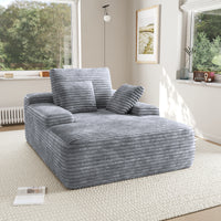 Modular Corduroy Lazy Sofa – Convertible Single Chaise Lounge with Pillows for Living Room/Bedroom