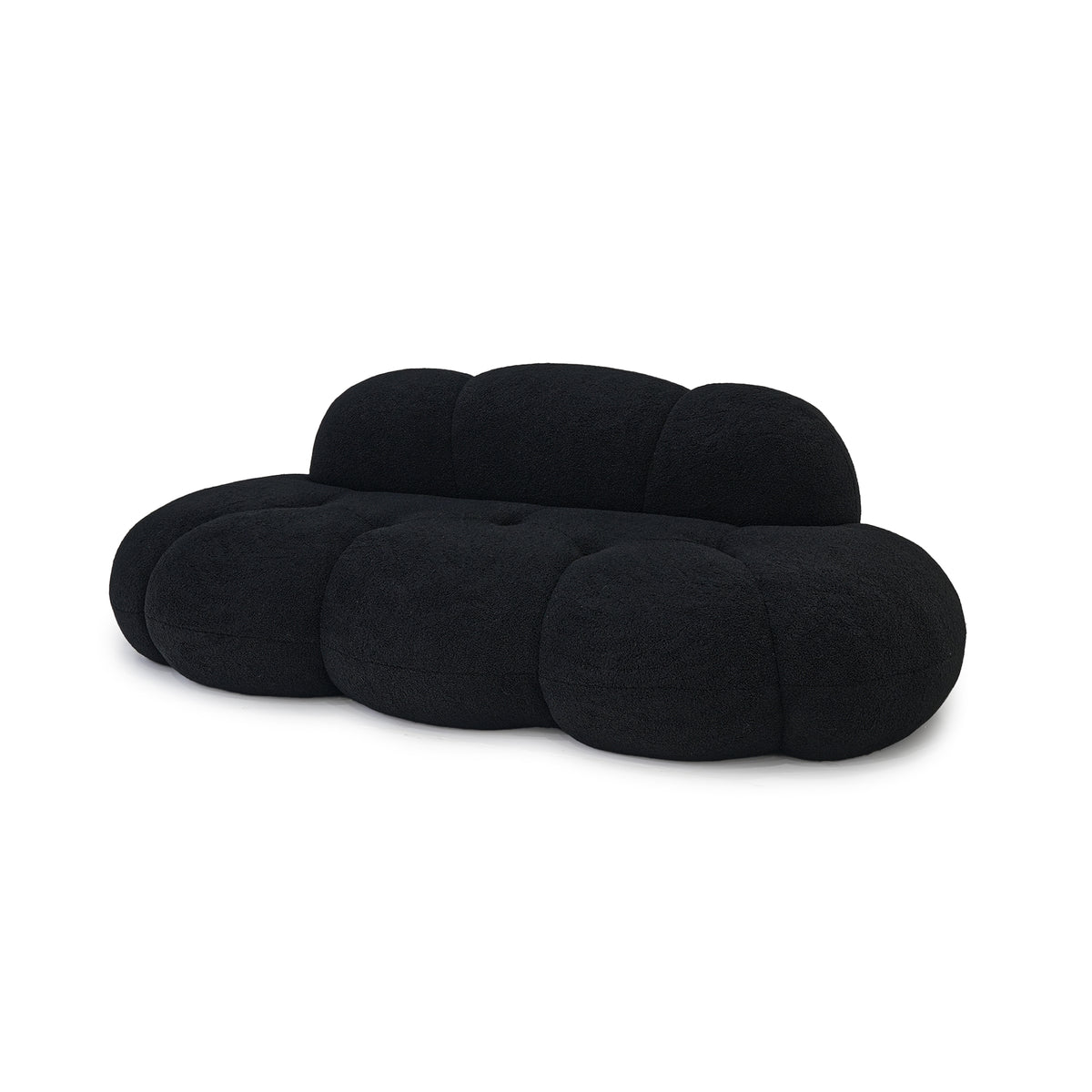 Cloud-Shaped Teddy Fleece Sofa – White Plush Fabric, Artistic Design for Living Room Light Luxury Leisure Area