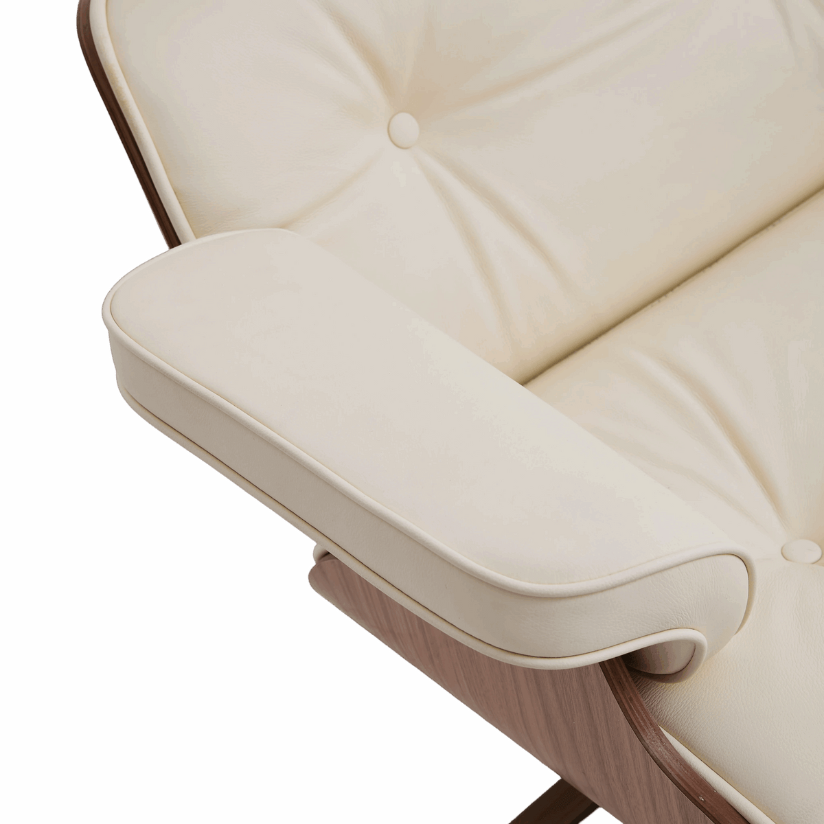 Modern Classic Leather Lounge Chair with Ottoman