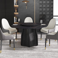 2 Sizes, 3 Tabletop Colors & 2 Leg Colors Round Dining Table – Optional Rotating Lazy Susan