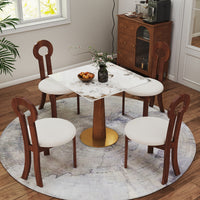 Solid Wood Conversation Table – Multi-Shape & Material Options + Column Base, Light Retro Leisure Table