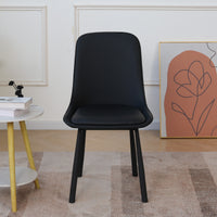 Modern Curved PU Leather Upholstered Dining Chair Set – 2 Color Options, 2-Pack Per Box
