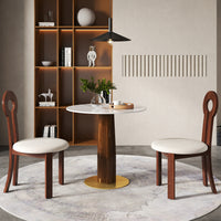 Light Luxury Conversation Table – Multi-Shape & Material Options + Multi-Column Solid Wood Leg, Retro Luxury Leisure Table
