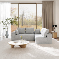 Modern Horizontal-Rib Fabric 4-Seater Sofa – 4-Color Options, Modular Upholstered Sofa for Living Room