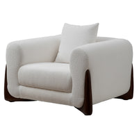 Artistic Sherpa Couch Sofa with Solid Wood Legs
