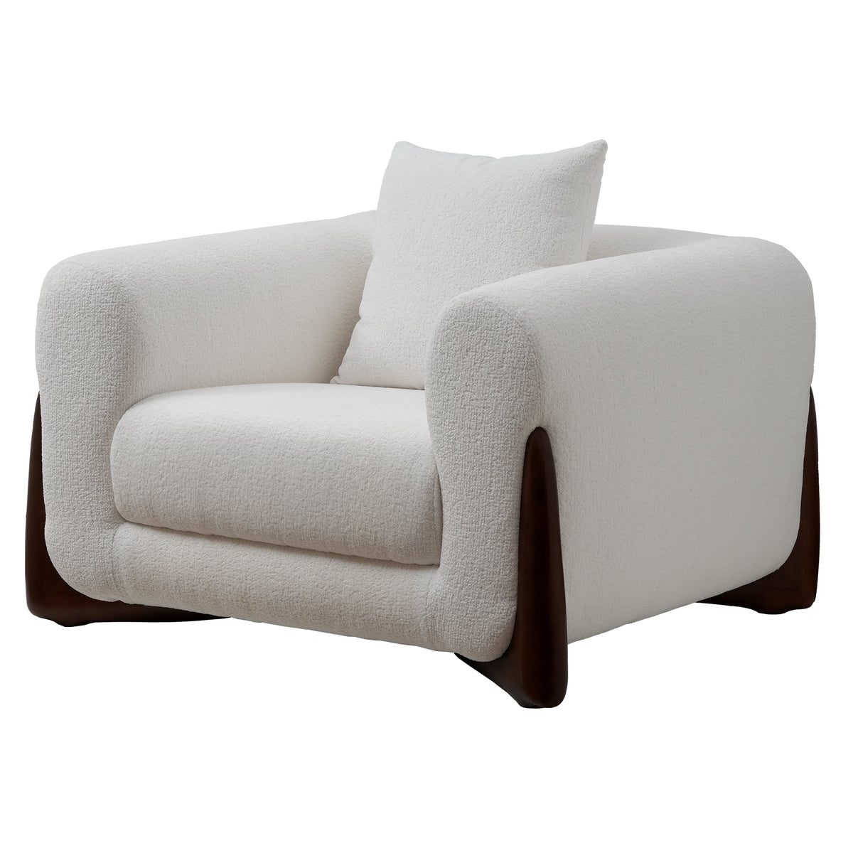 Artistic Sherpa Couch Sofa with Solid Wood Legs