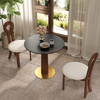 Light Luxury Conversation Table – Multi-Shape & Material Options + Column-Pattern Solid Wood Leg, Light Retro Leisure Table