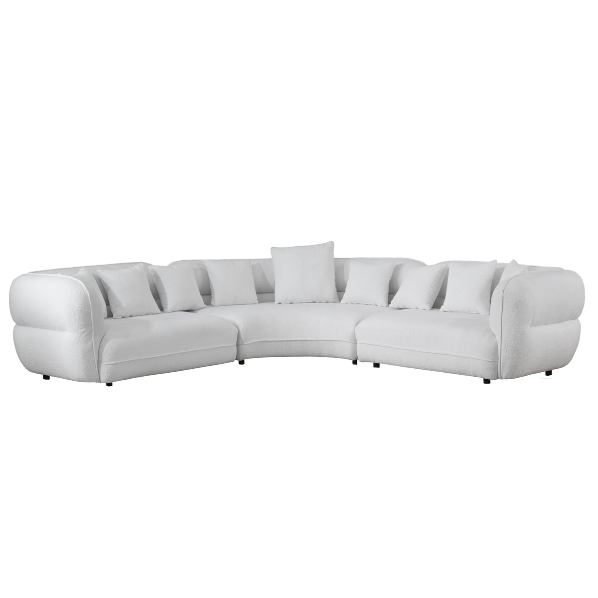 Spacious Sherpa Curved Couch