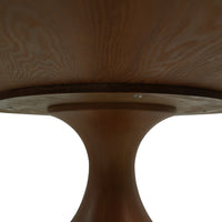 Round Wood Dining Table, Tulip Pedestal Dining Table with Starburst Veneer Tabletop
