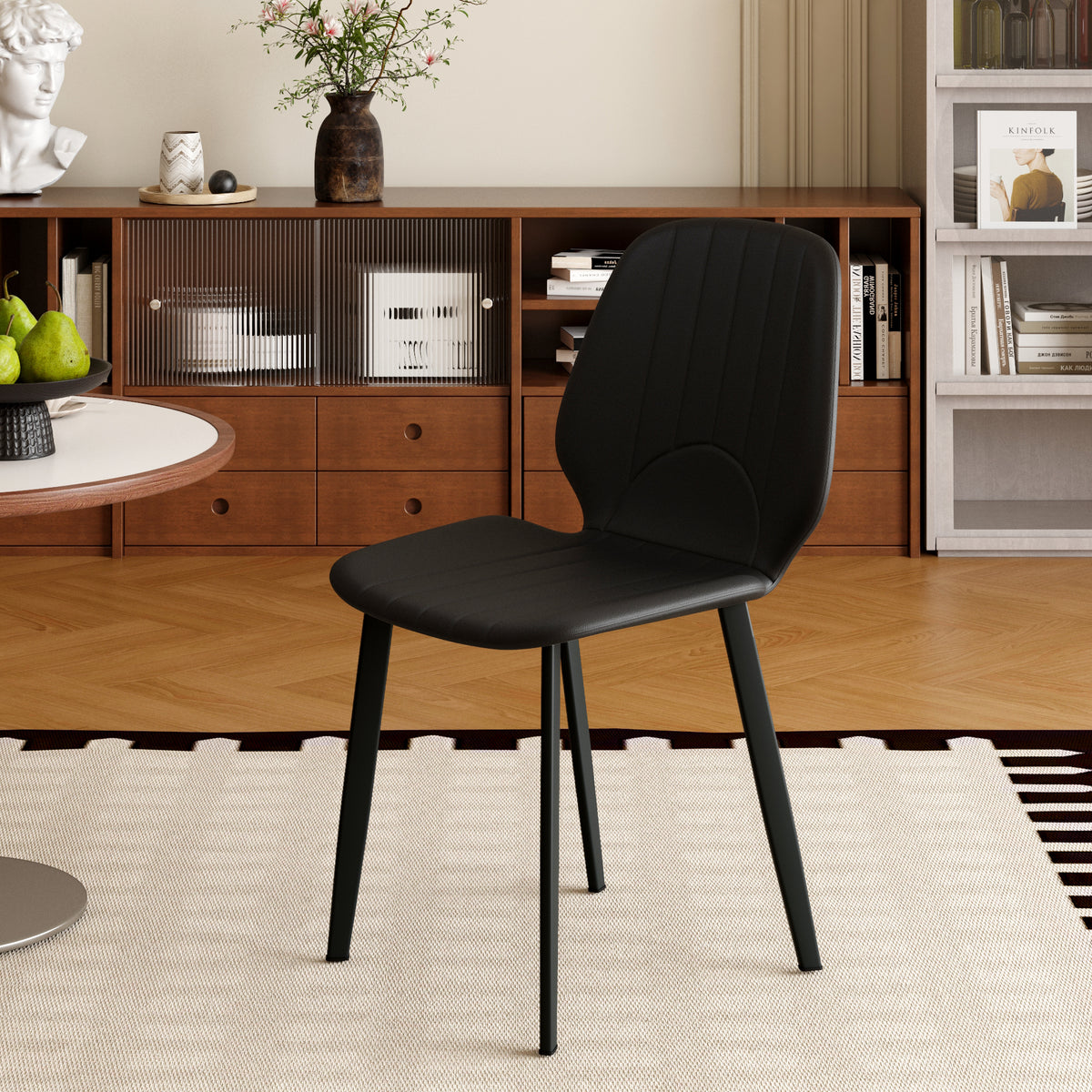 Modern Vertical Stitch PU Upholstered Dining Chair Set – 2 Color Options, 2-Pack / 4-Pack Available