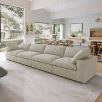 Sky Cloud Sectional Sofa | Replaceable Cover 160-Inch Linen Sleepers 4-Seaters