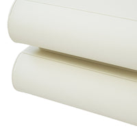 Cream Upholstered 2-Drawer Nightstand with Curved Handles – Modern Bedside Table