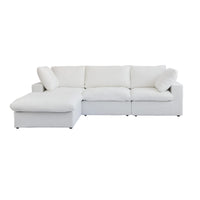 Enlarge the Product Image Button Sky Cloud Sectional Sofa | Washable Cover 120-Inch Linen L-Shaped Sectionals 4-Seaters