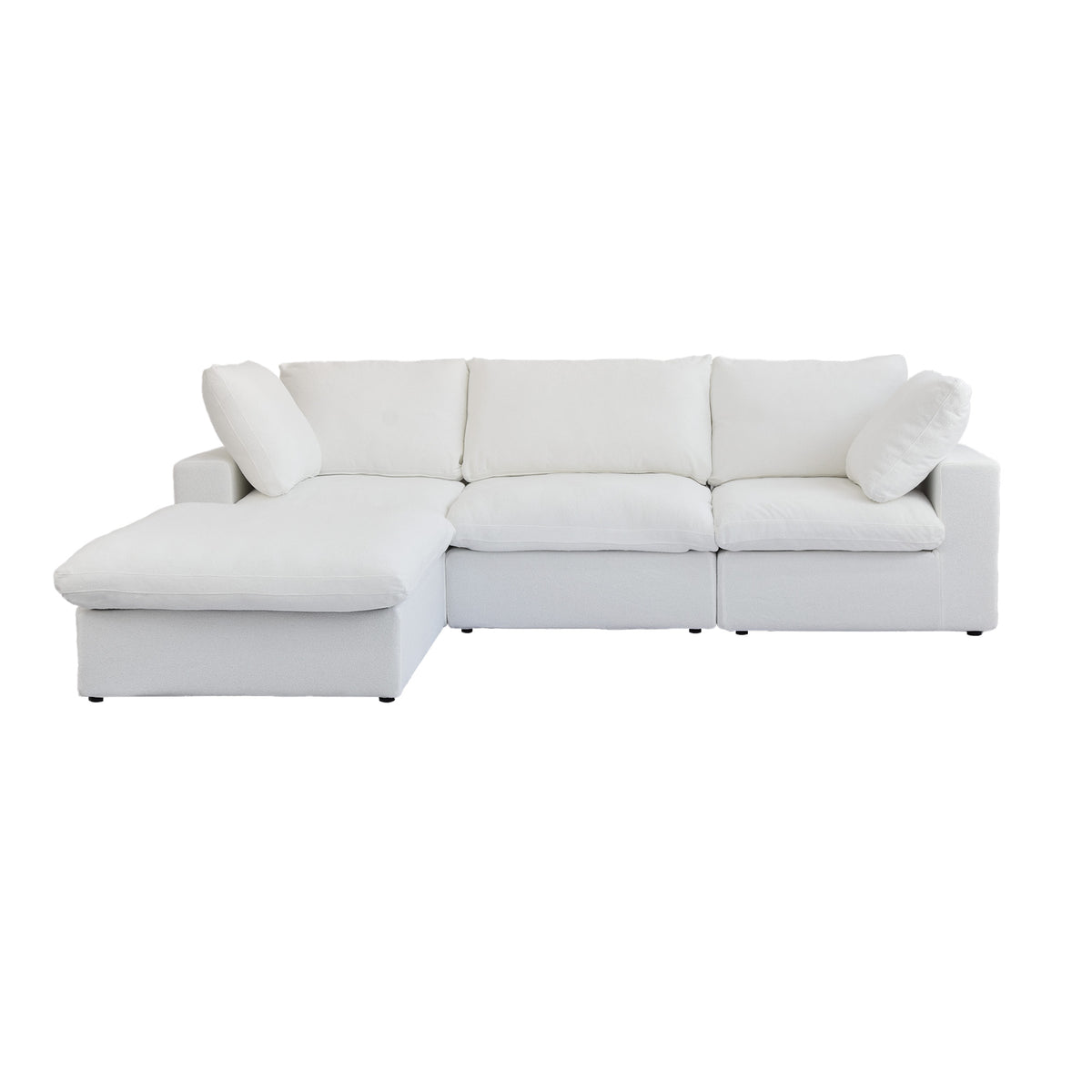Enlarge the Product Image Button Sky Cloud Sectional Sofa | Washable Cover 120-Inch Linen L-Shaped Sectionals 4-Seaters