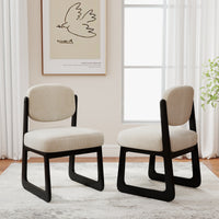 Minimalist Linen Fabric Dining Chair Set – Solid Wood Frame, 2-Pack / 4-Pack Optional
