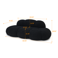 Cloud-Shaped Teddy Fleece Sofa – White Plush Fabric, Artistic Design for Living Room Light Luxury Leisure Area