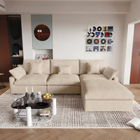 Modular Sofa – Multi-Color Chenille Fabric with Ottoman, Configurable Sectional for Living Room