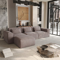 Compressible Modular Sectional Sofa – Cloud Velvet Fabric + Flexible Assembly, Minimalist Relaxed Vibe Living Room Sofa