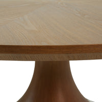 Round Wood Dining Table, Tulip Pedestal Dining Table with Starburst Veneer Tabletop