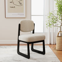Minimalist Linen Fabric Dining Chair Set – Solid Wood Frame, 2-Pack / 4-Pack Optional