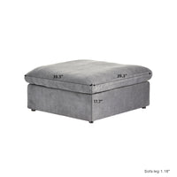 Sky Cloud Sectional Sofa | Modular Washable 40-Inch Linen Ottomans 1-Seaters