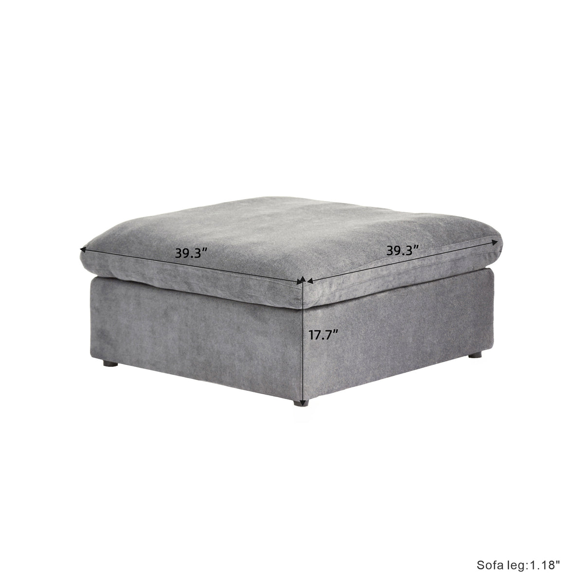 Sky Cloud Sectional Sofa | Modular Washable 40-Inch Linen Ottomans 1-Seaters