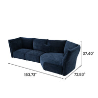 Modern Petal Modular Sectional Sofa – Chenille Fabric with Adjustable Backrests, L-Shaped Corner Couch